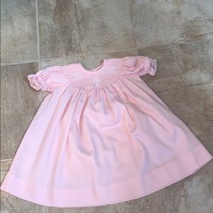 Girls cross smocked dress
